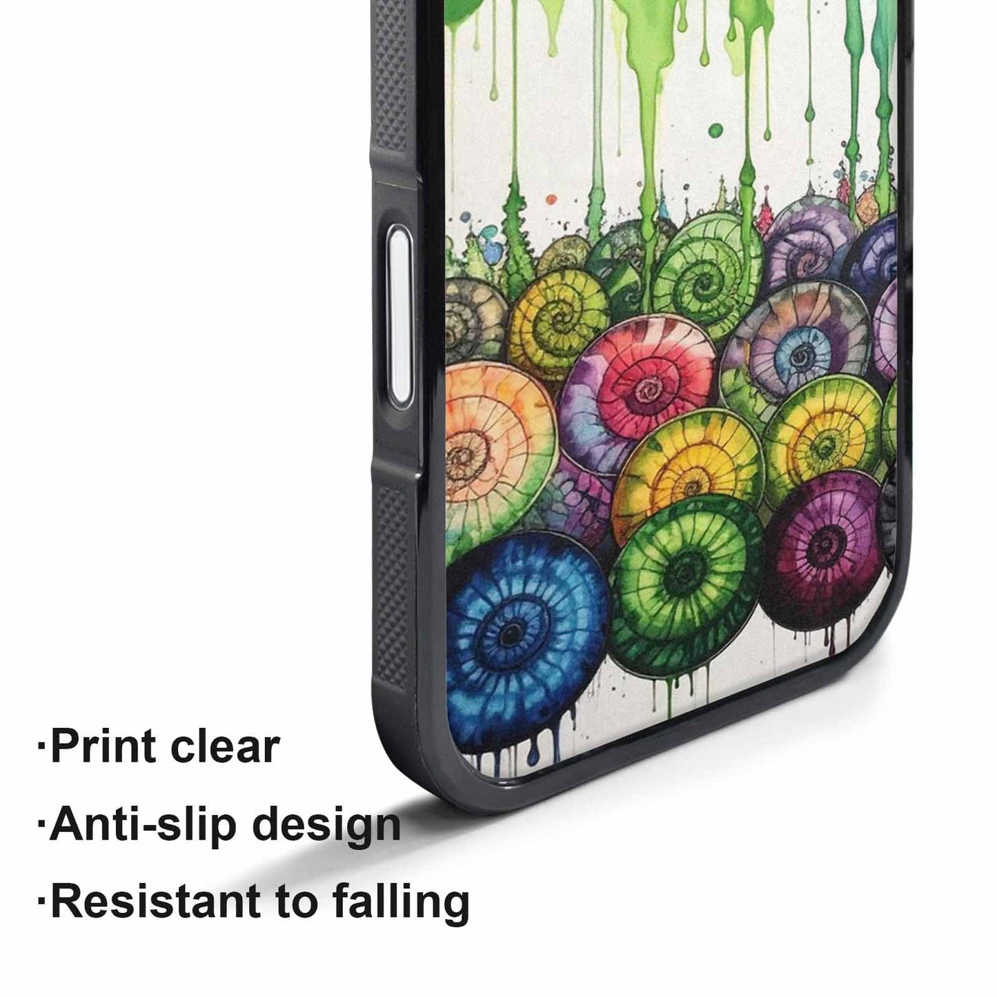 iPhone 17 Pro Max Case — Black &amp; Green Ink Tie Dye, Custom Art Phone Cover