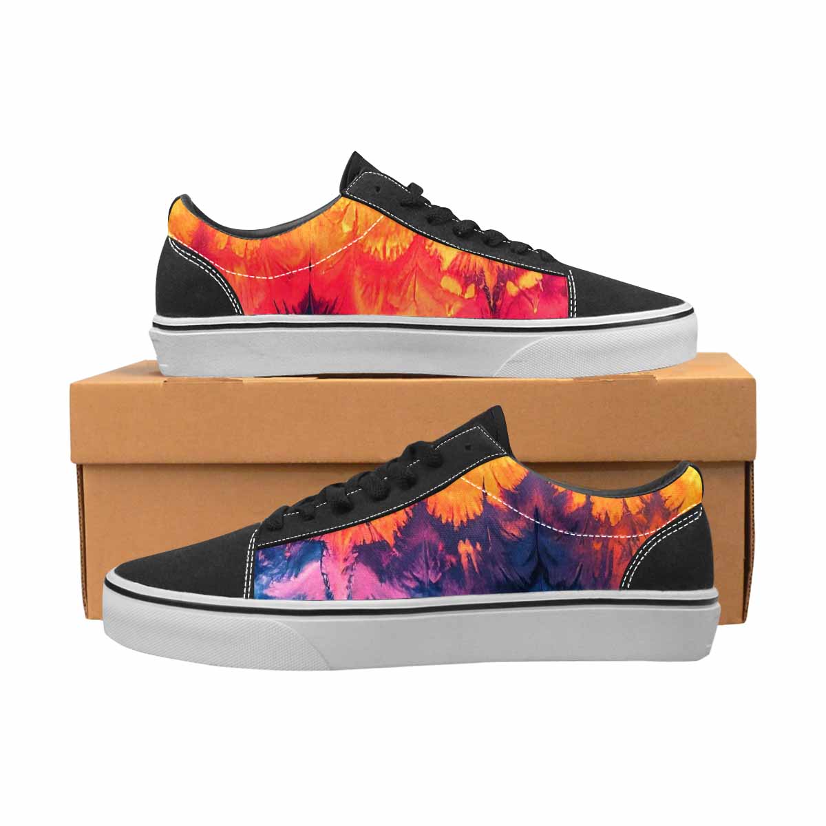 WOMEN'S Tie Dye Dark Canvas Lace-Up Cottagecore Sneakers