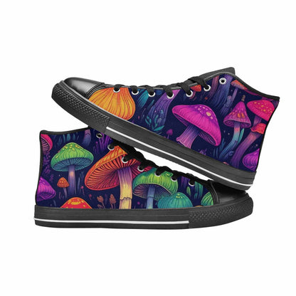 WOMEN'S Psychedelic Mushroom High Top Canvas Aesthetic Custom Shoes