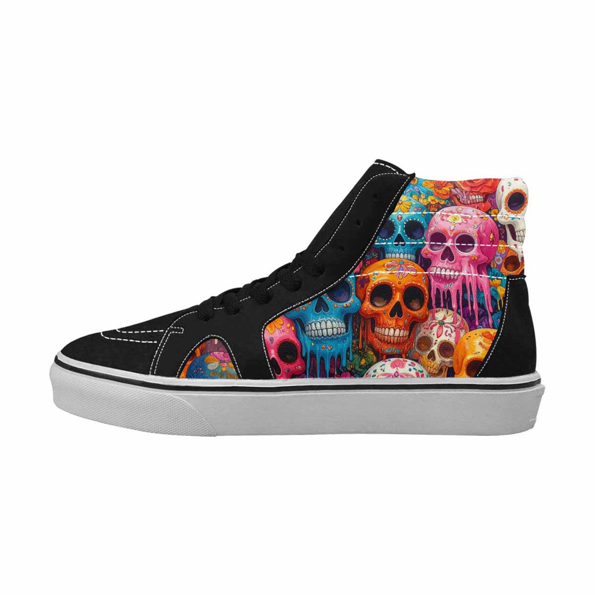 MEN'S Sugar Skulls Melting Sugar High Top Canvas Dark Academia Custom Sneakers