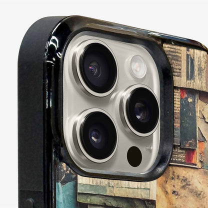 iPhone 15 Pro Max Case — Distressed Grunge Texture Pattern Hundreds Of, Customized Protective Case
