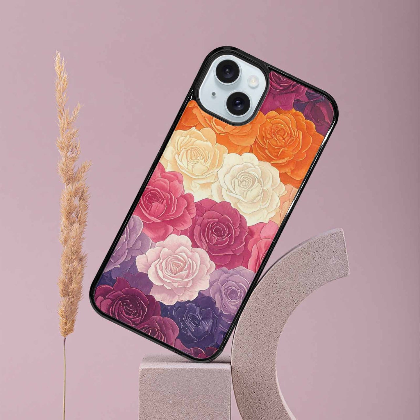 iPhone 15 Plus Case — Lesbian Flag Color Theme Small Rainbow, Unique Phone Case Design