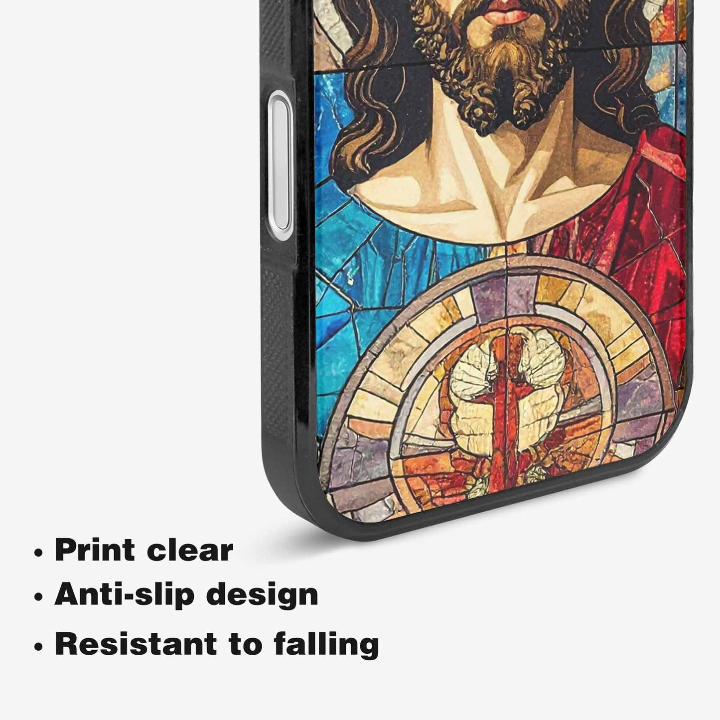 iPhone 16 Case — Jesus Face Small Cross And Faith, Custom Art Phone Cover