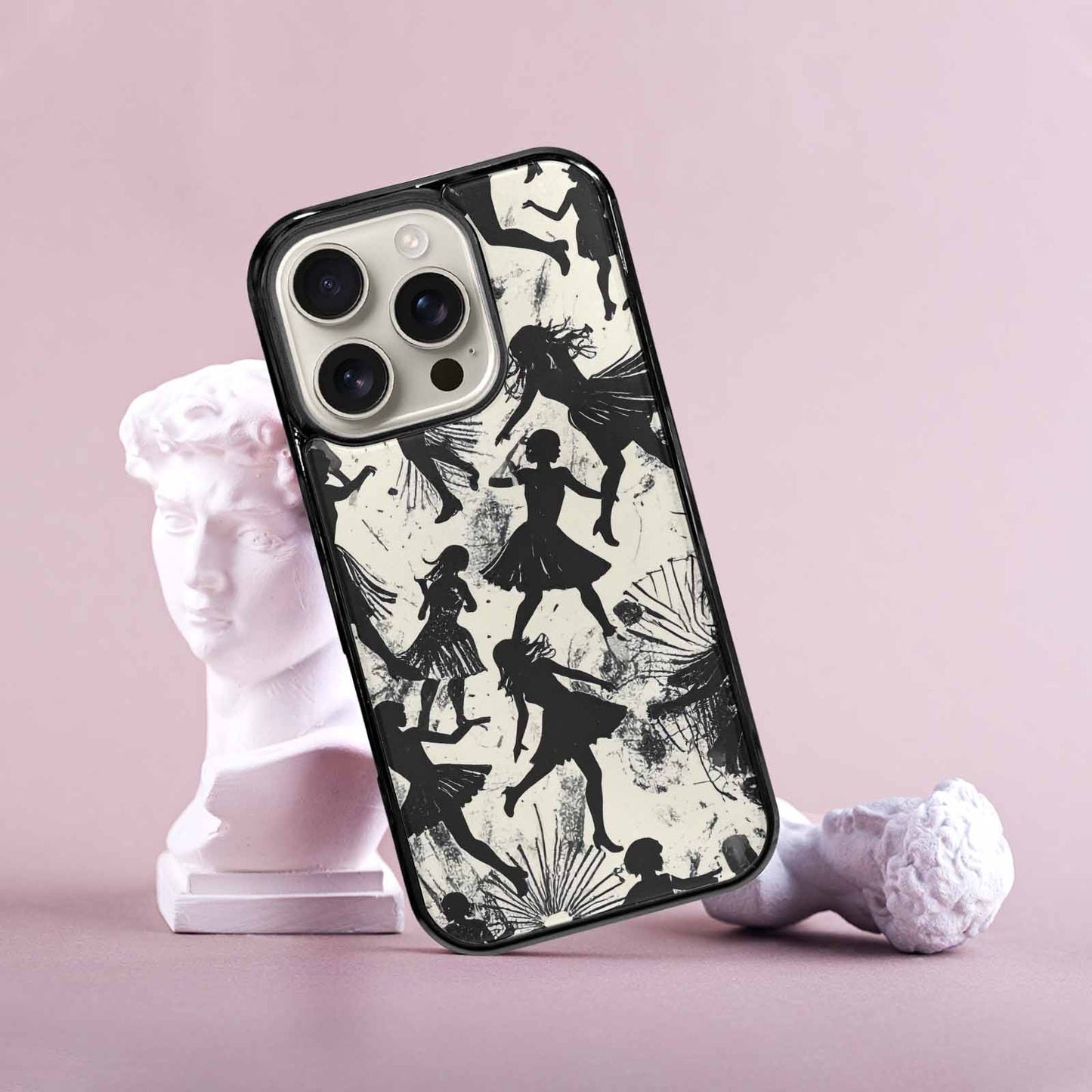 iPhone 16 Pro Case — Bold Dancing Figure Line Art Pattern, Custom Designed Case Cover