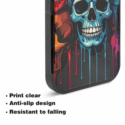iPhone 15 Plus Case — Dripping Skulls Collage Custom, Custom Printed Phone Case