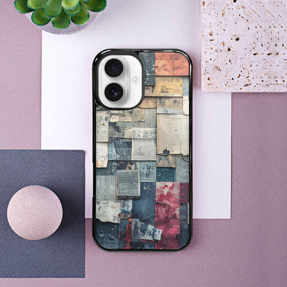 iPhone 16 Case — Distressed Grunge Texture Pattern Hundreds Of, Customized Protective Case