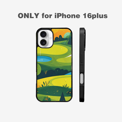 iPhone 16 Plus Case — Golf Cartoon Art Pattern, Personalized Phone Case