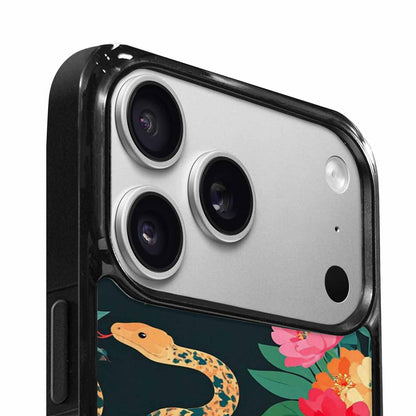 iPhone 17 Pro Case — Floral Snake Print Floral, Custom Art Phone Cover