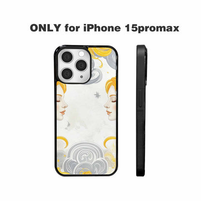 iPhone 15 Pro Max Case — Gemini Twins Zodiac Pattern Seamless Repeat, Custom Designed Case Cover