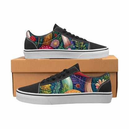 WOMEN'S Mushrooms  Botanical Mushrooms Lace-Up Canvas Dark Academia Sneakers