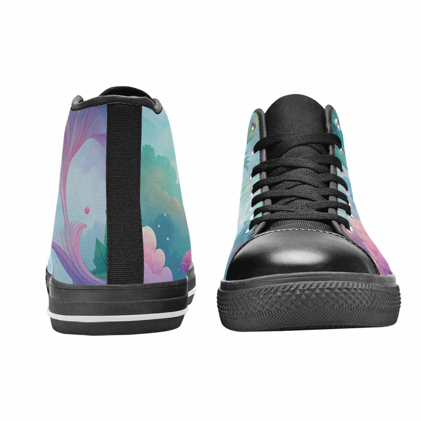 WOMEN'S Surrealist Dreamscape High Top Canvas Surreal Sneakers
