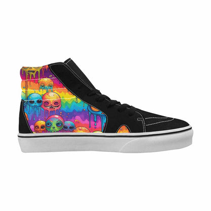 MEN'S Melting Aliens High Top Canvas Kaleidoscope Custom Sneakers