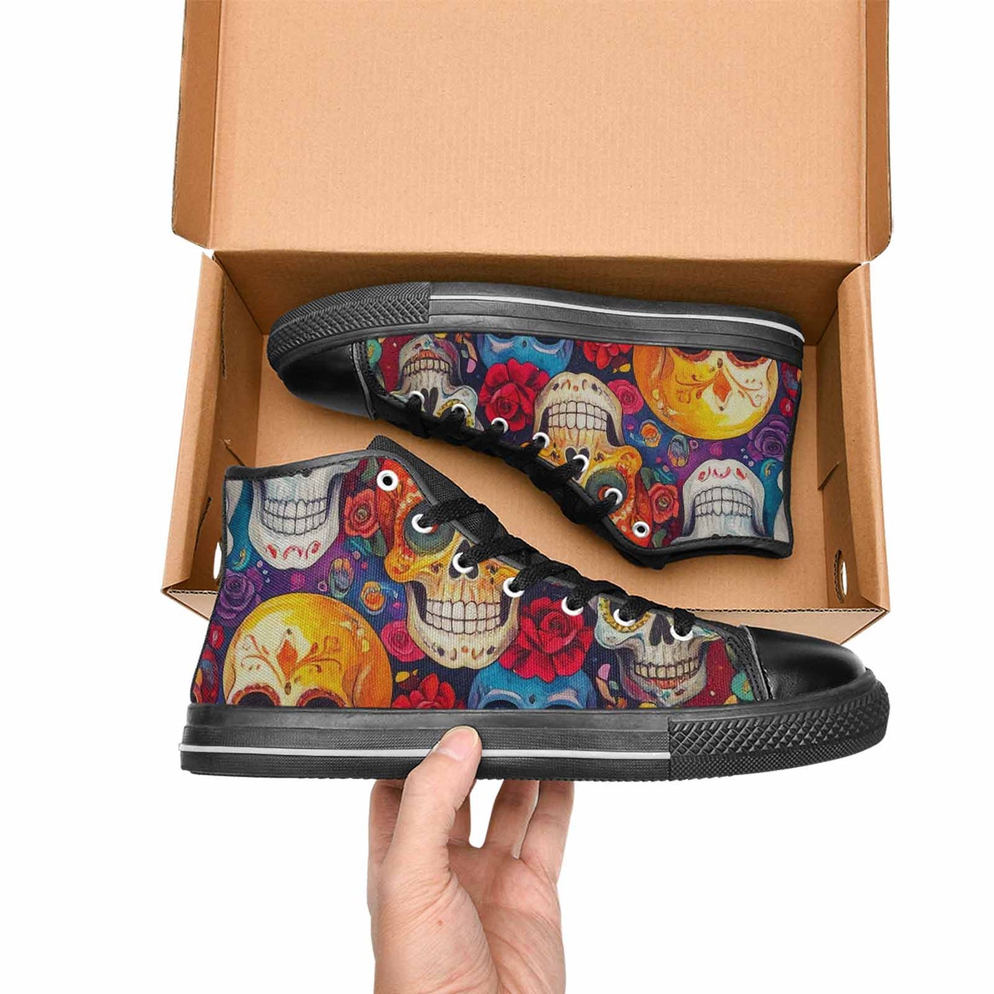 MEN'S Skull High Top Canvas Y2K Shoes