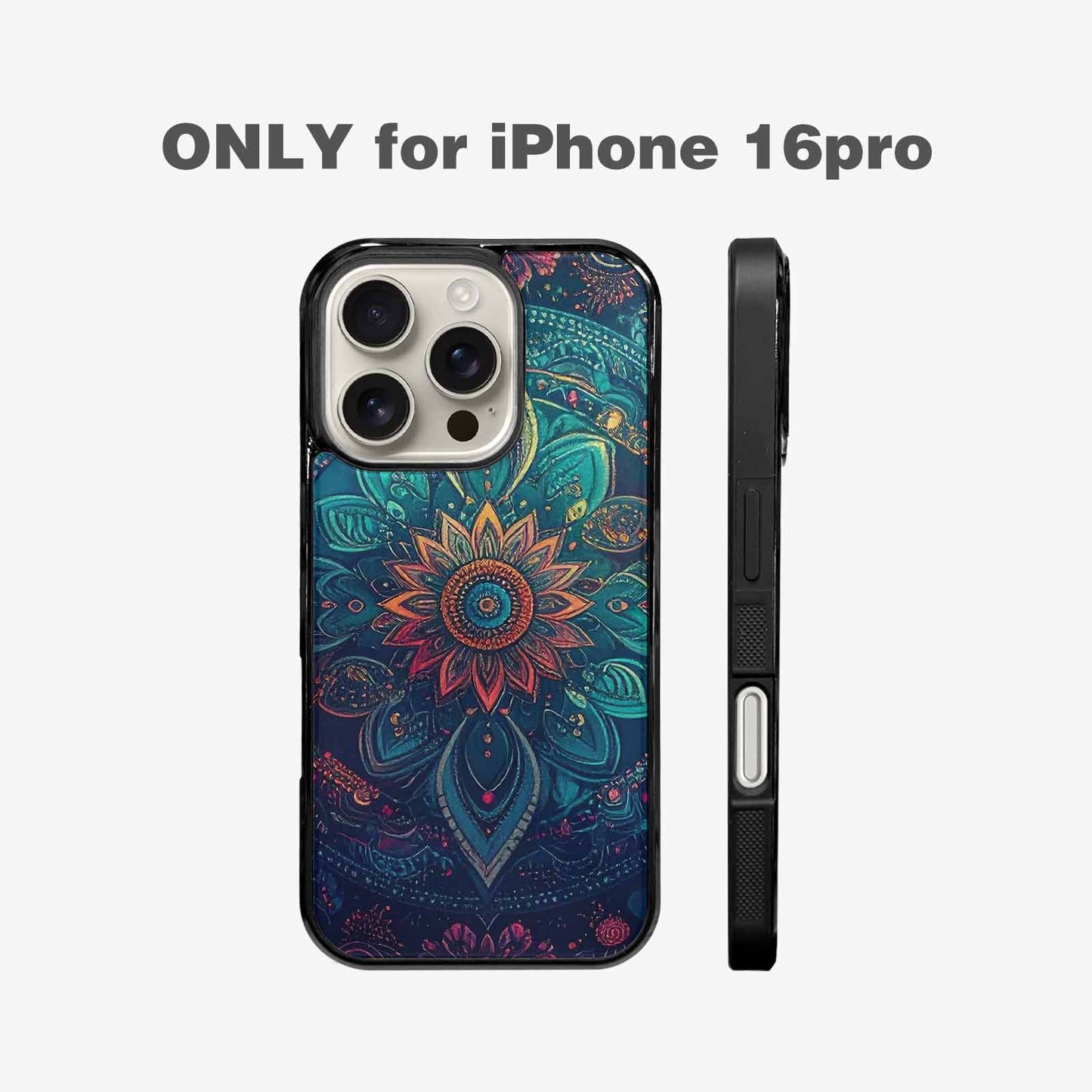 iPhone 16 Pro Case — Paisley Mandala, Custom Art Phone Cover