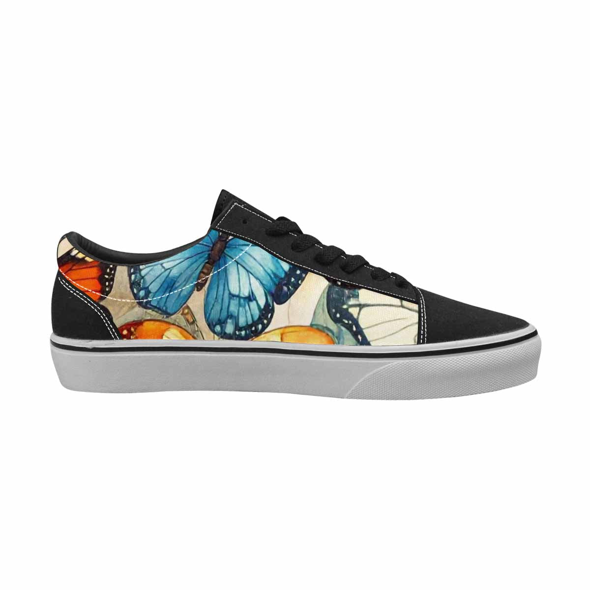 MEN'S Butterfly Wing Canvas Lace-Up Wallpaper Art Custom Shoes
