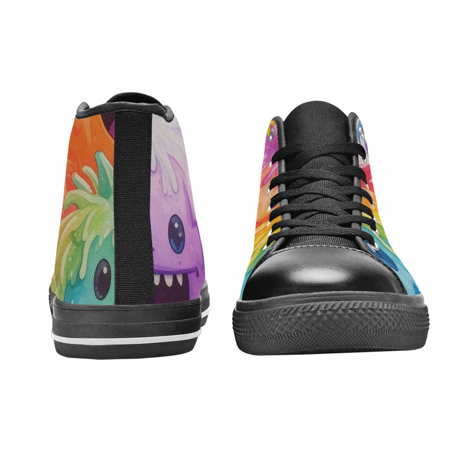 WOMEN'S Rainbow Sherbet Monster High Top Canvas Surreal Custom Shoes