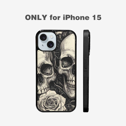 iPhone 15 Case — 20 Skulls Overlapping Seamless Tileable Pattern, Customized Protective Case