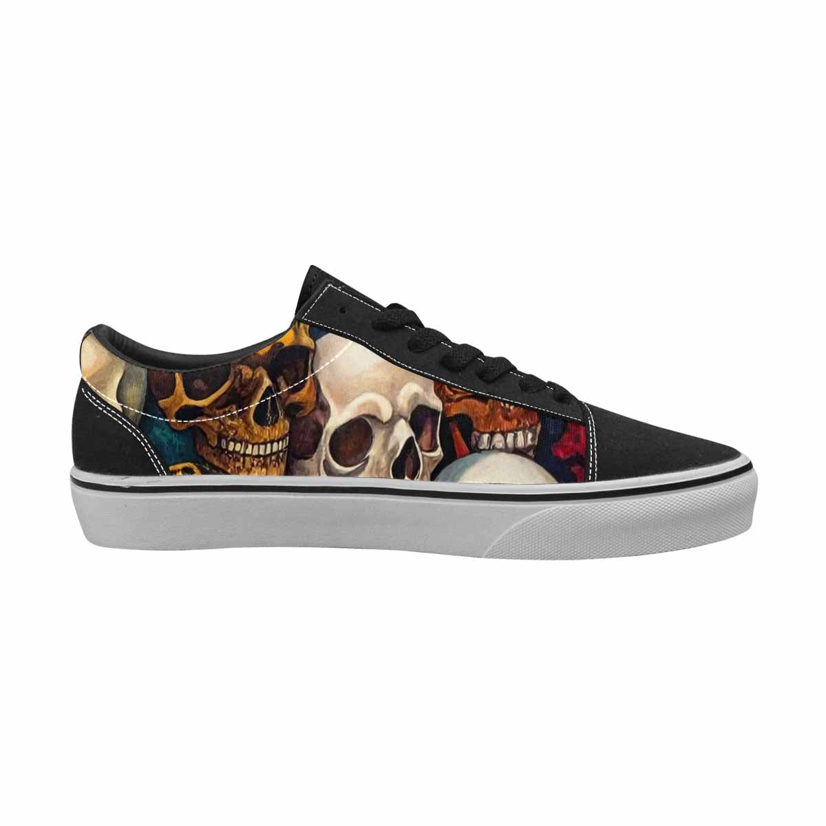 WOMEN'S Skulls Lace-Up Canvas Cottagecore Sneakers