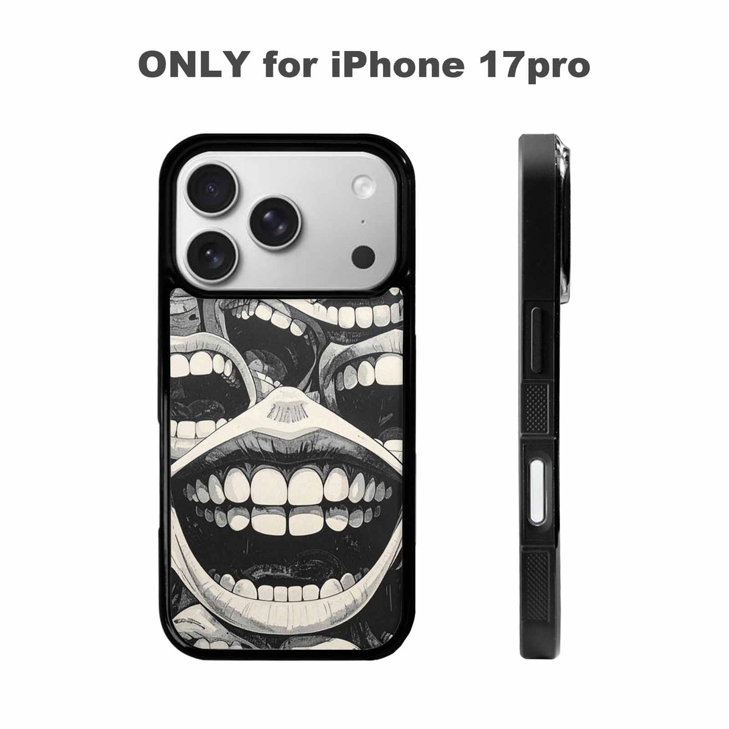 iPhone 17 Pro Case — Seamless Repeating Pattern Of Overlapping Cartoon, Custom Printed Phone Case