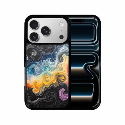 iPhone 17 Pro Case — Tie Dye Swirls Black White Tie, Original Design Phone Case