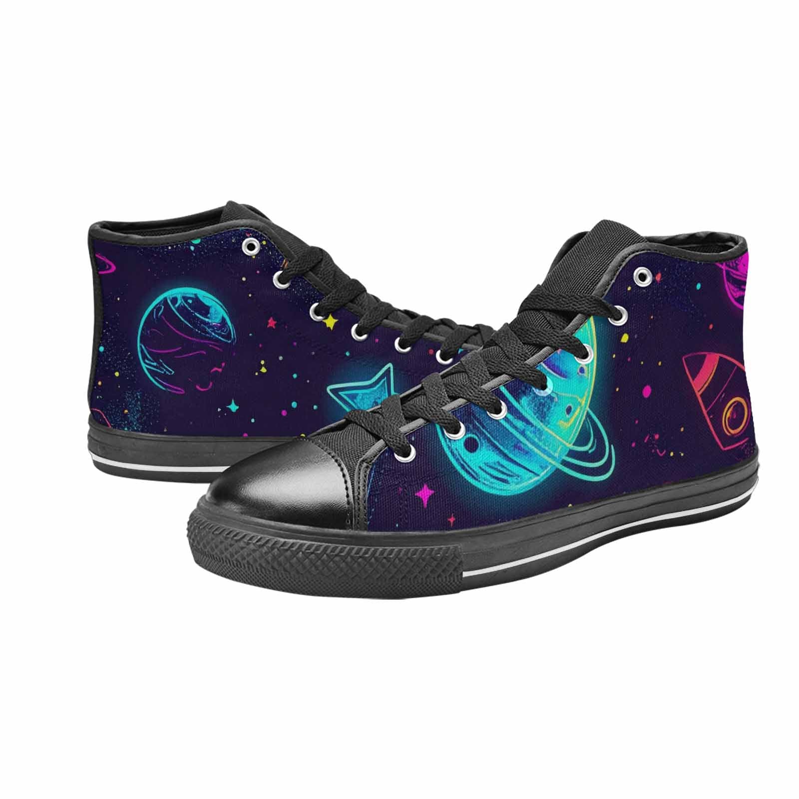 MEN'S Space Galaxy Astronaut High Top Canvas Cottagecore Custom Sneakers