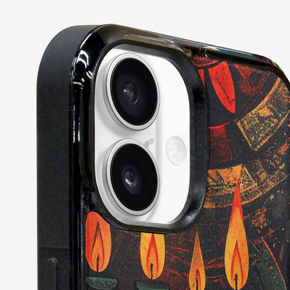 iPhone 16 Case — Kwanzaa Kinara Pattern Seamless Repeat African, Customized Protective Case