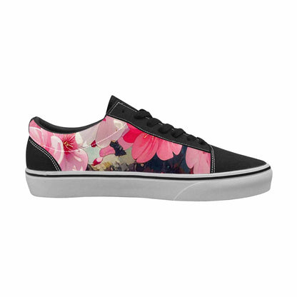 WOMEN'S Cherry Blossom Branch Lace-Up Canvas Melting Art Custom Sneakers