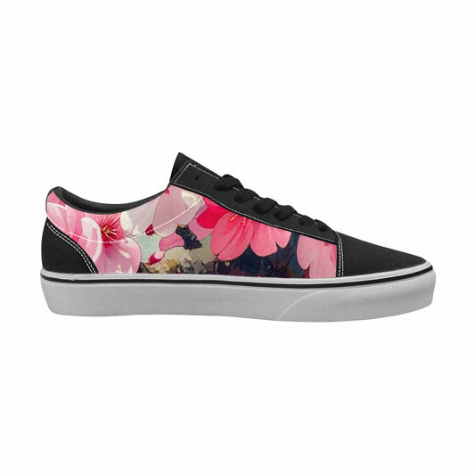 WOMEN'S Cherry Blossom Branch Lace-Up Canvas Melting Art Custom Sneakers