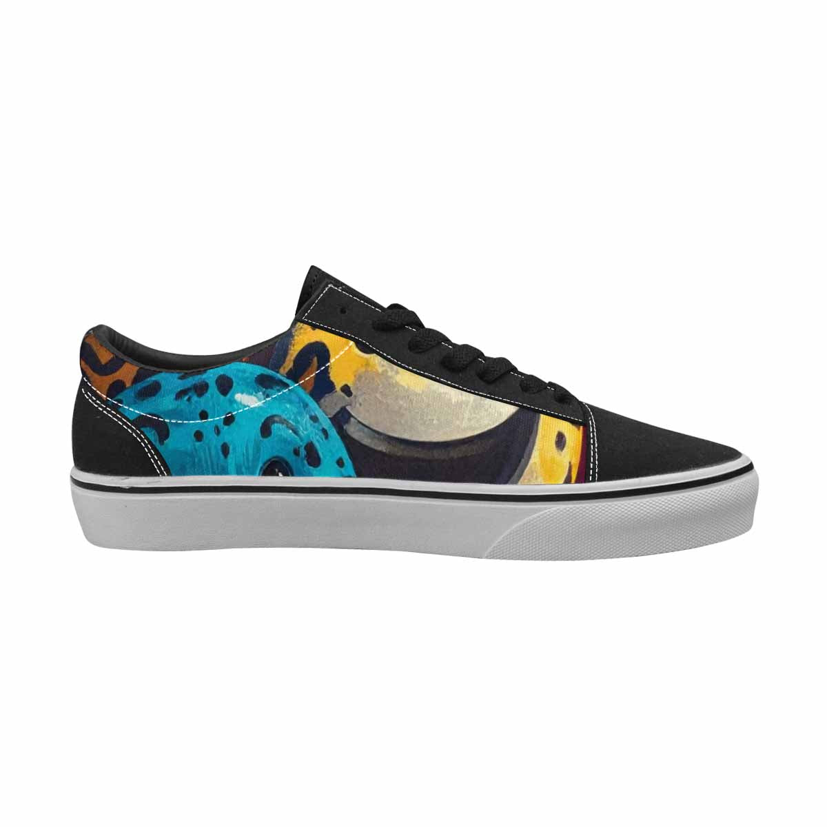 WOMEN'S Smiley Faces Lace-Up Canvas Grunge Shoes