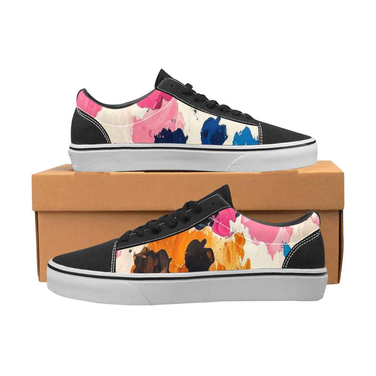 WOMEN'S Cow Animal Print Canvas Lace-Up Cottagecore Custom Shoes