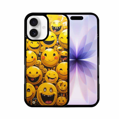 iPhone 17 Case — Melting Moon Smiley Yellow Original Art, Custom Designed Case Cover