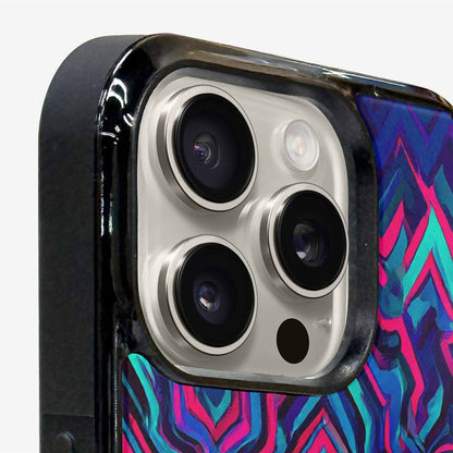 iPhone 16 Pro Case — Psychedelic Chevron Vortex, Custom Printed Phone Case
