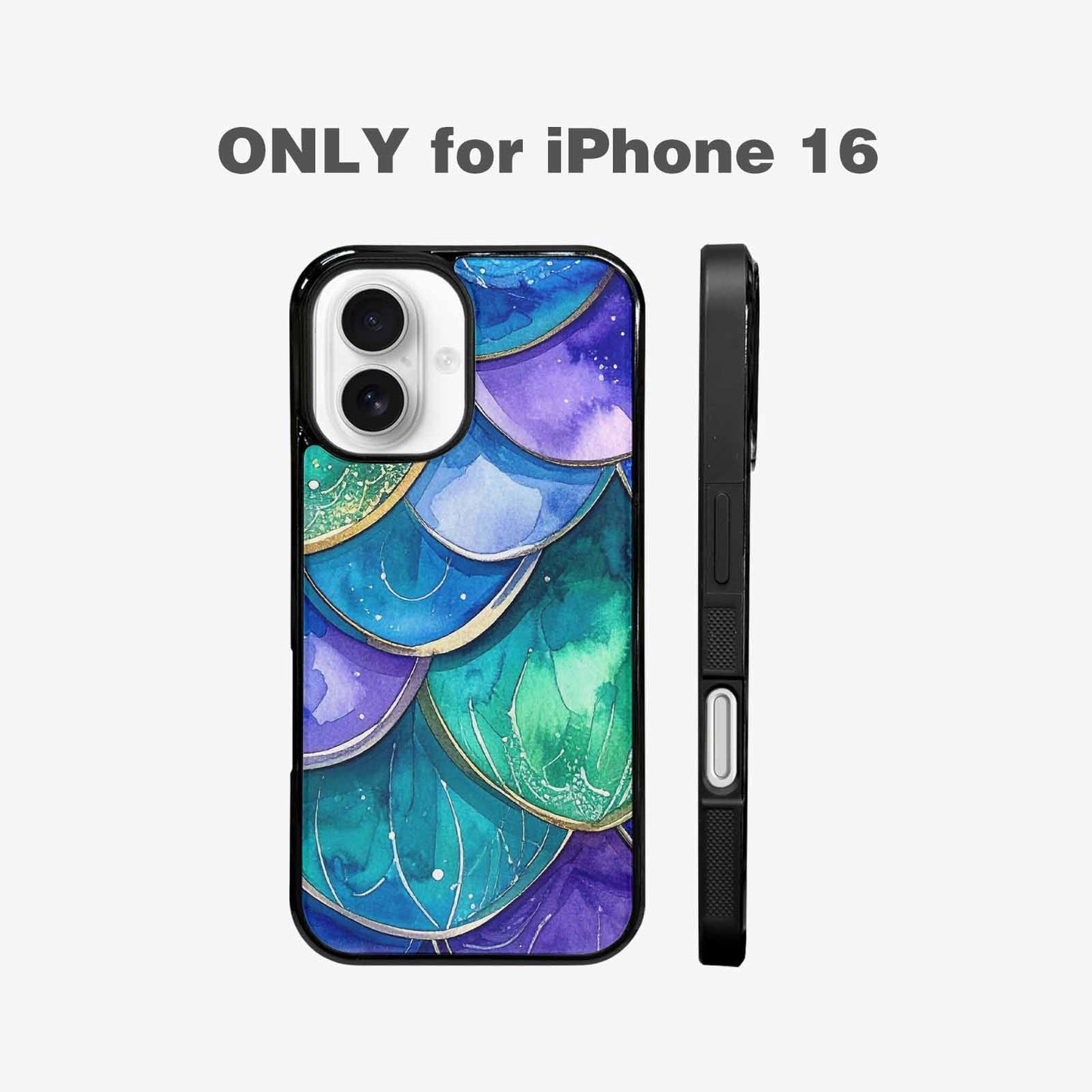 iPhone 16 Case — Mermaid Scale Art Pattern, Custom Art Phone Cover