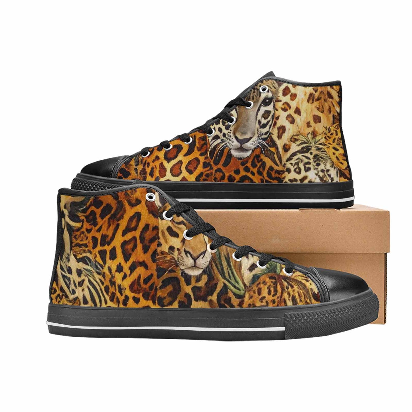 MEN'S Animal Print High Top Canvas Neon Fantasy Custom Sneakers