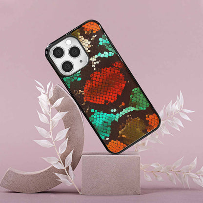 iPhone 15 Pro Max Case — Snake Print Dark Seamless Pattern Vibrant, Unique Phone Case Design