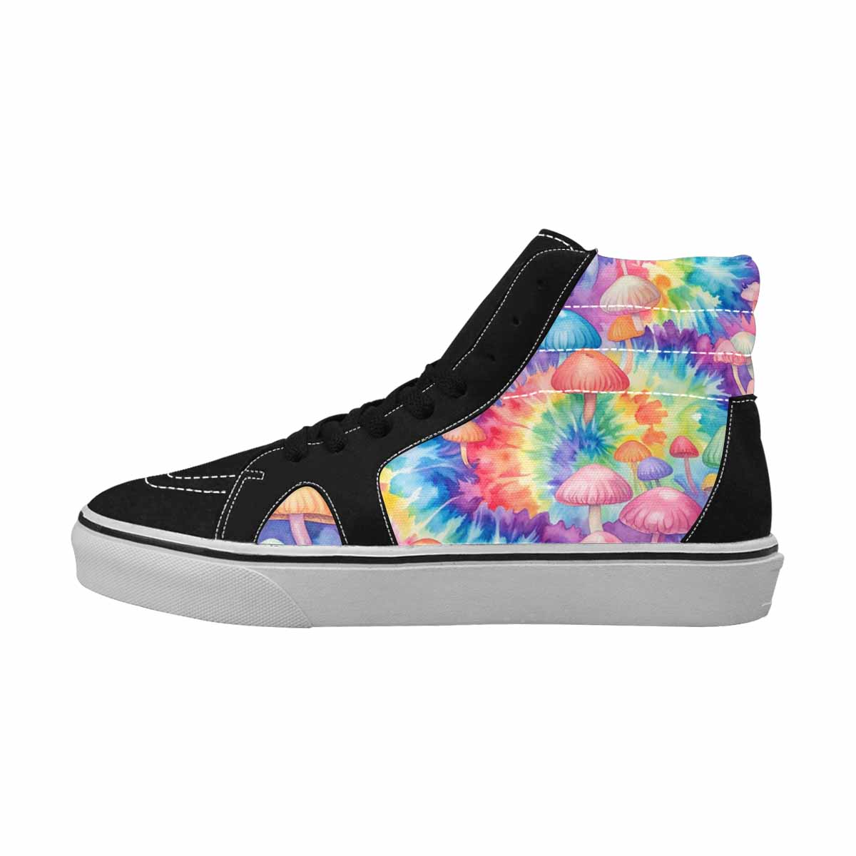 MEN'S Mushrooms  Tie Dye High Top Canvas Dreamlike Custom Shoes