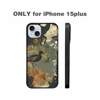 iPhone 15 Plus Case — Hunting Camouflage Pattern With Deer And, Personalized Phone Case