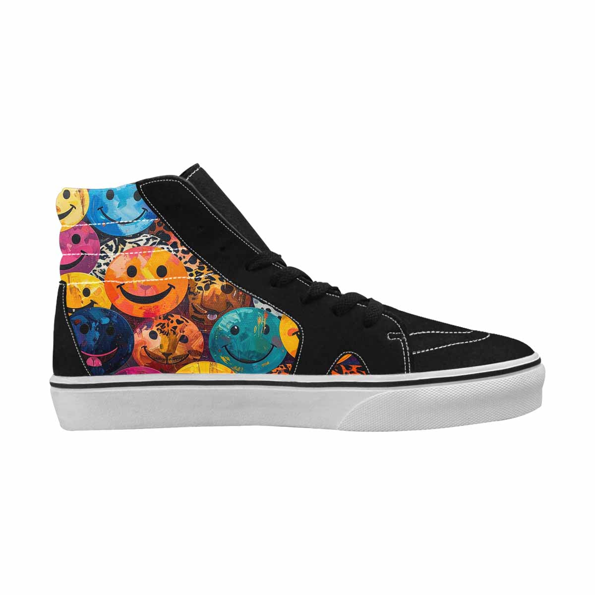 MEN'S Smiley Faces High Top Canvas Dark Academia Custom Sneakers