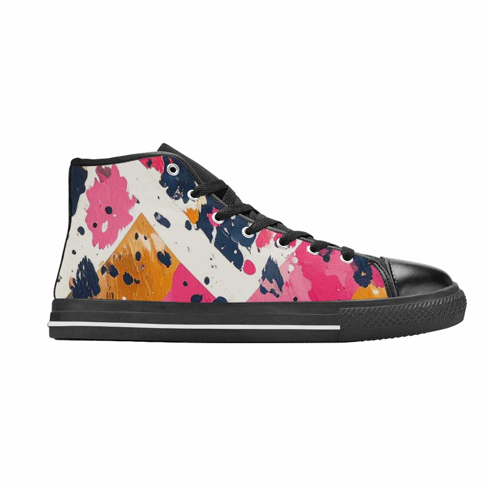 MEN'S Cow Animal Print High Top Canvas Wallpaper Art Shoes