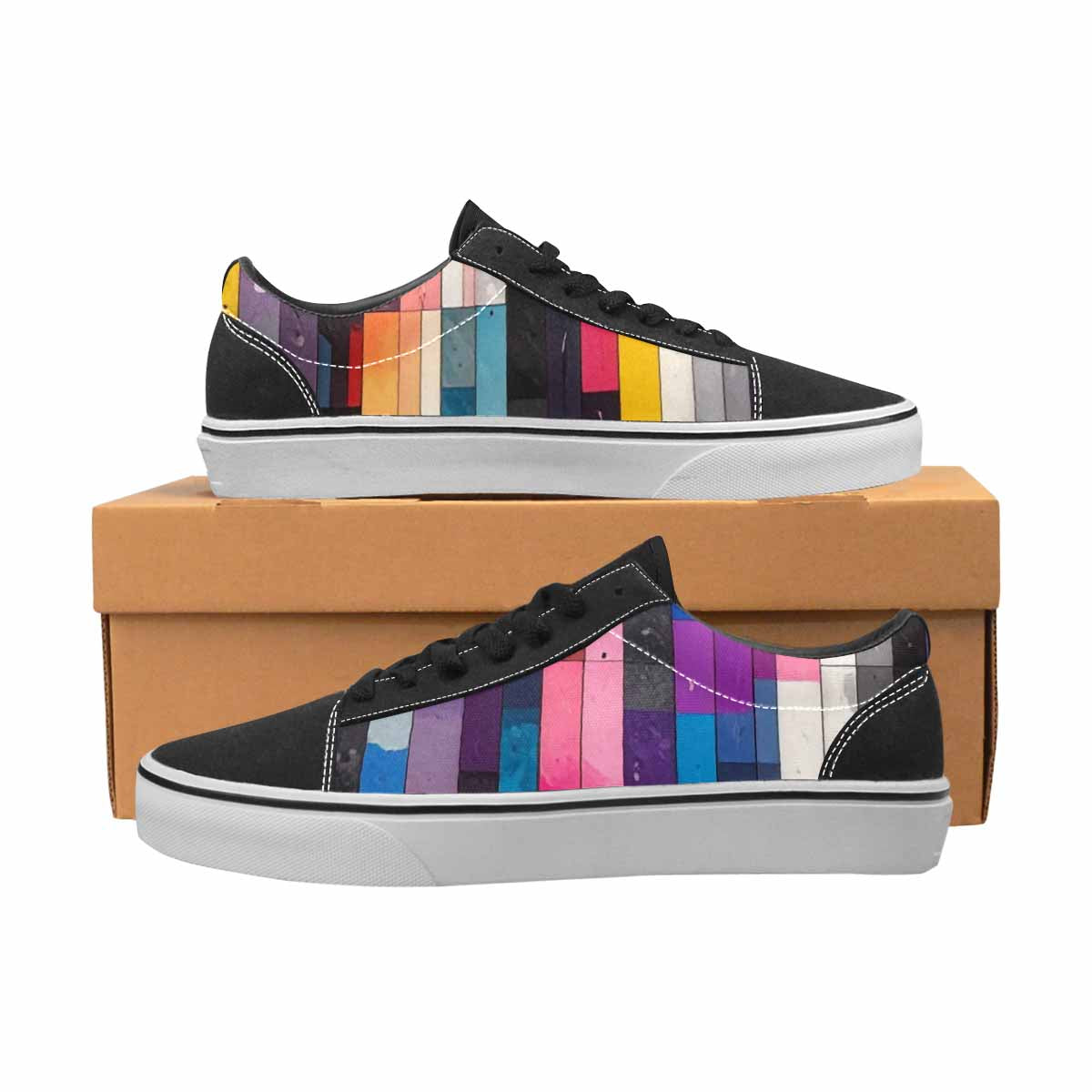 MEN'S Asexual Flag Color Canvas Lace-Up Y2K Shoes