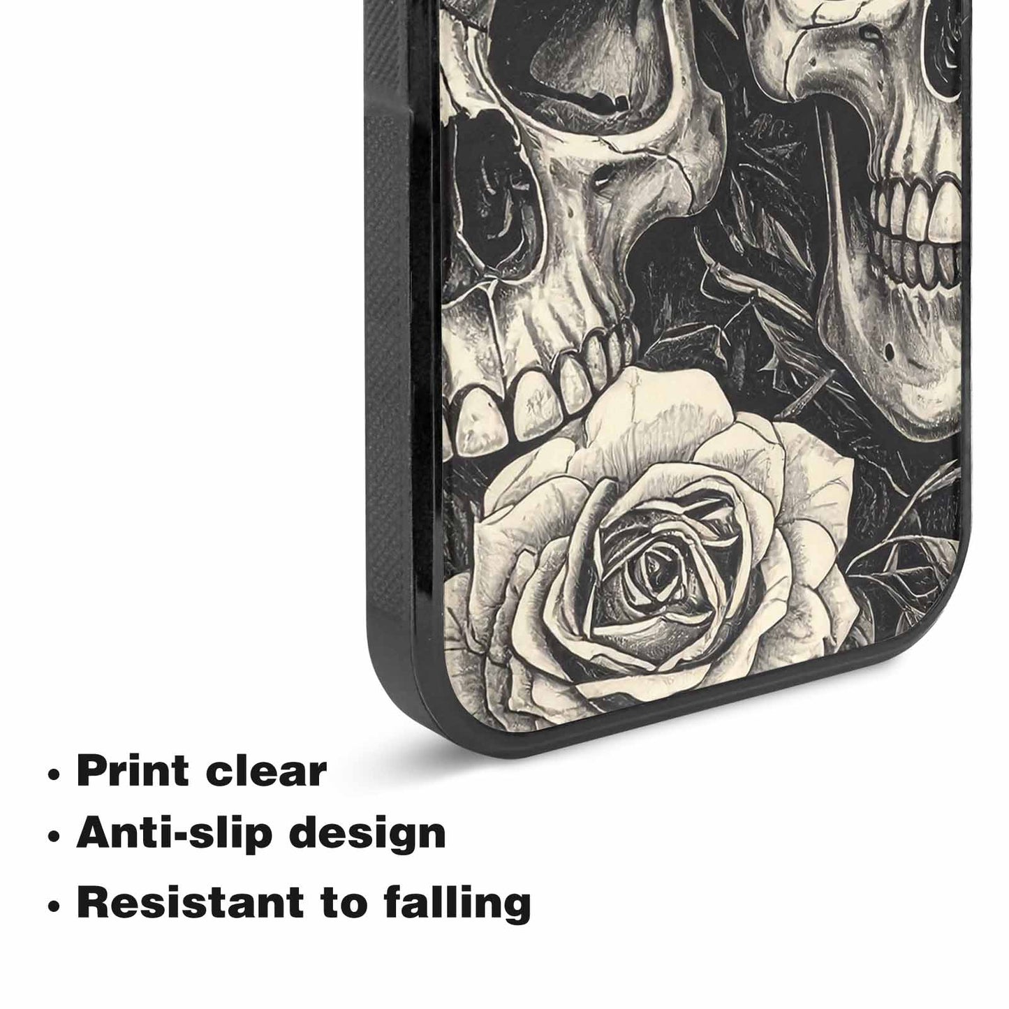 iPhone 15 Plus Case — 20 Skulls Overlapping Seamless Tileable Pattern, Custom Designed Case Cover