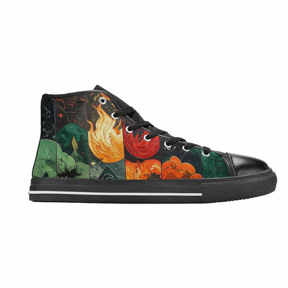 MEN'S Dragon Scale Fantasy High Top Canvas Vibrant Chaos Sneakers