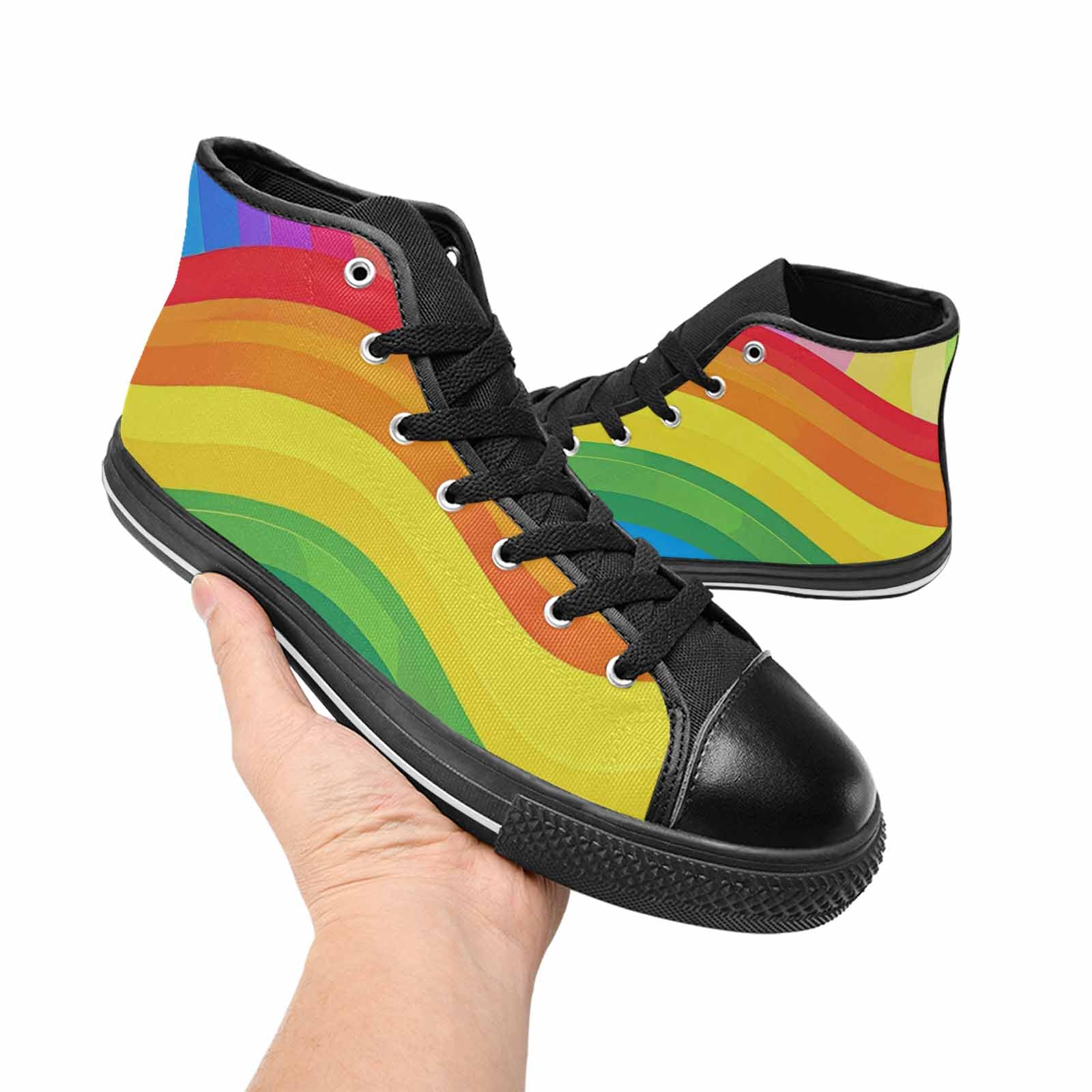 MEN'S Rainbow Pride High Top Canvas Dark Academia Shoes