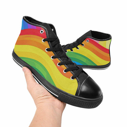 MEN'S Rainbow Pride High Top Canvas Dark Academia Shoes