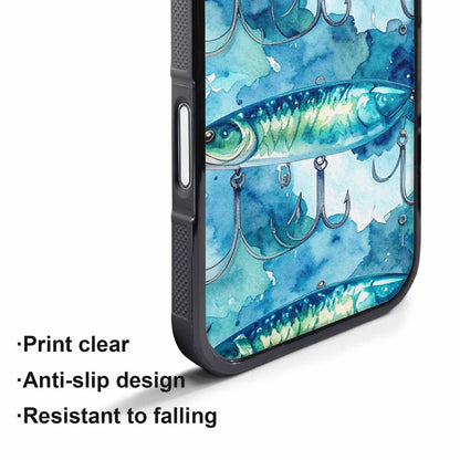 iPhone 17 Air Case — Fishing Lure And Hook Pattern Watercolor, Original Design Phone Case
