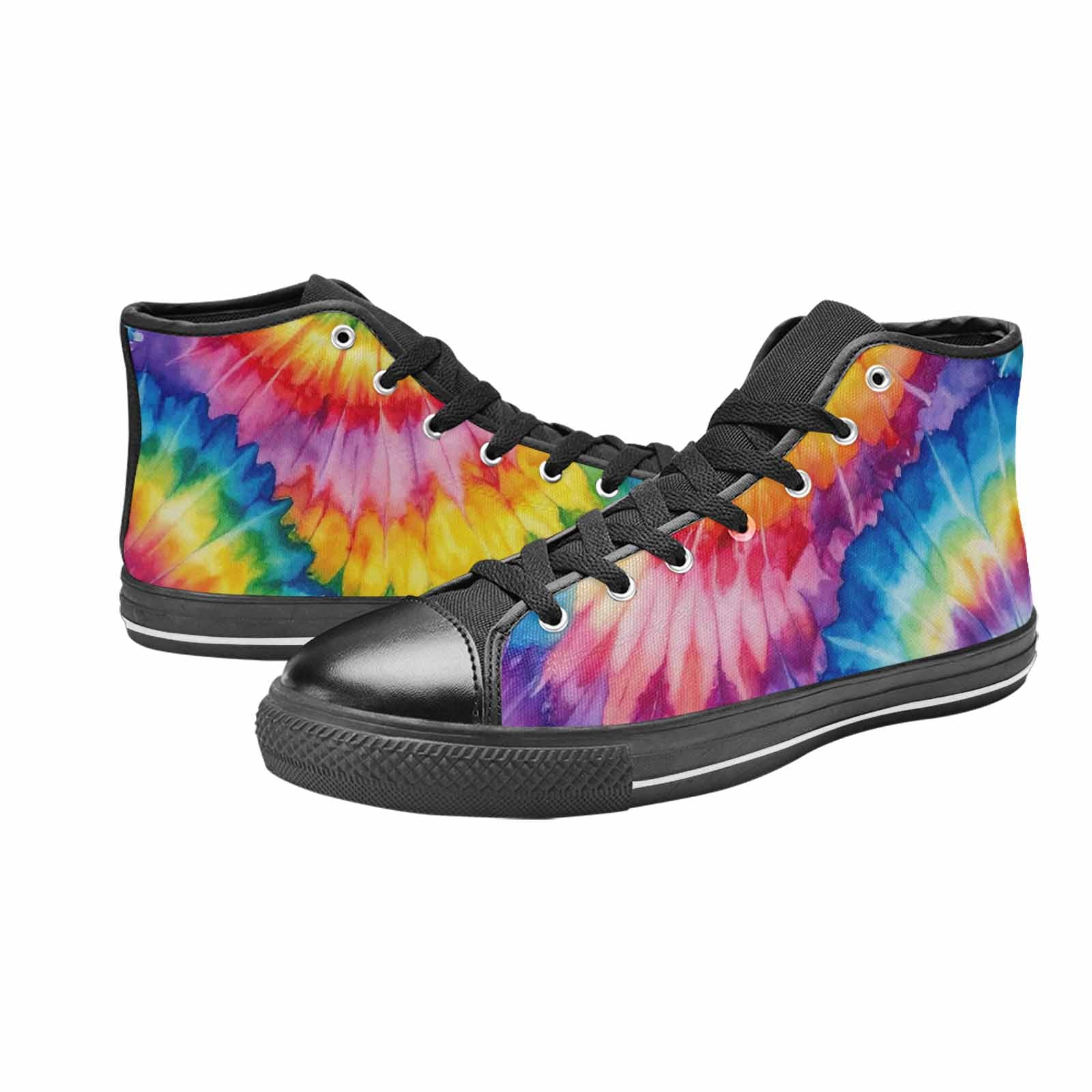MEN'S Tie Dye - High Top Canvas Aesthetic Custom Shoes