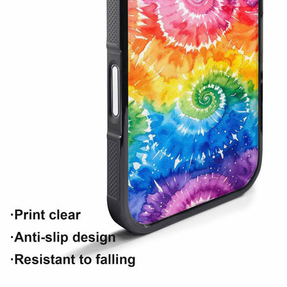 iPhone 17 Pro Case — Tie Dye Spiral Rainbow Blended Tie, Unique Phone Case Design