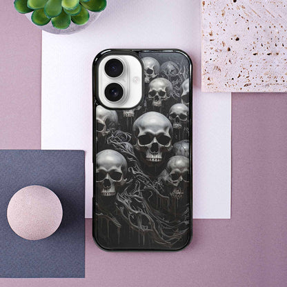 iPhone 16 Case — Grey Dark Black And Grey Tones, Personalized Phone Case