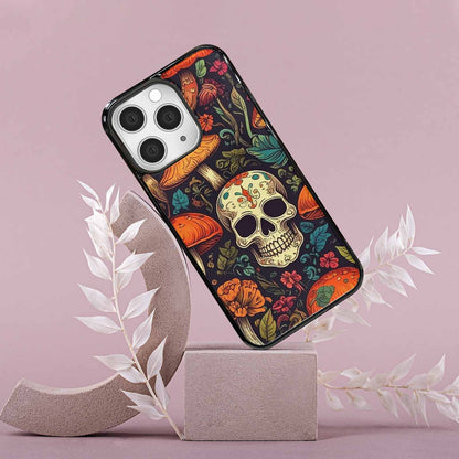 iPhone 15 Pro Max Case — Mushrooms And Skulls, Custom Printed Phone Case