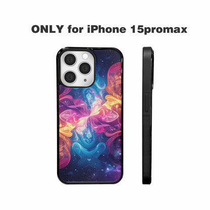 iPhone 15 Pro Max Case — Rose Galaxy Art Seamless Pattern Vibrant, Custom Phone Case